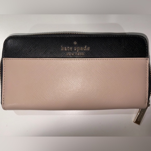 kate spade Handbags - Kate Spade Black and Pink Clutch Wallet